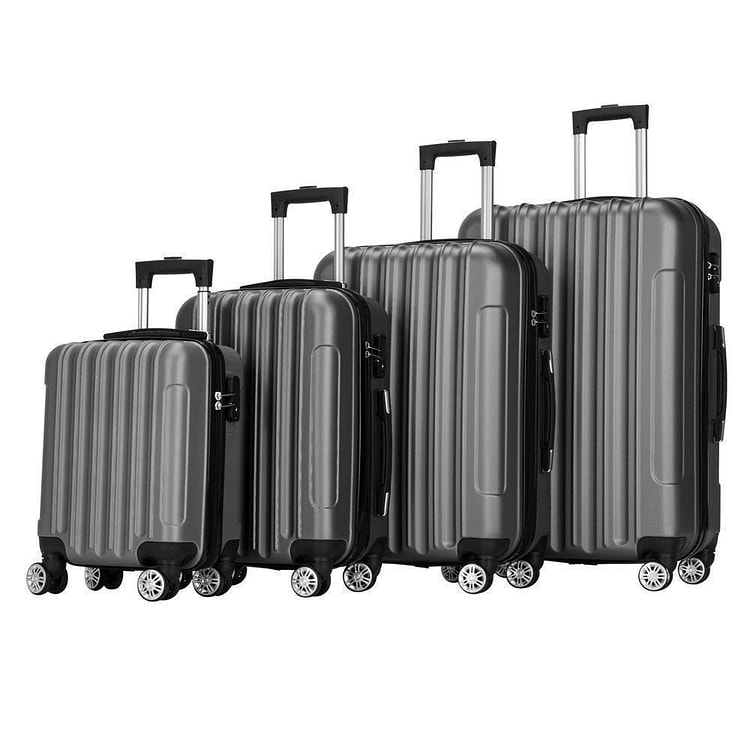 16 20 24 28" Luggage Coded Lock Travel Set Bag ABS 4 box