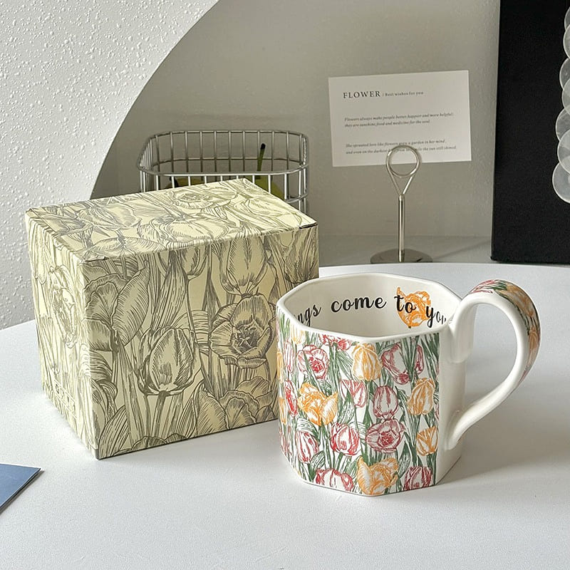 Morris style full of flowers i Mark ceramic water cup office cup 1 each