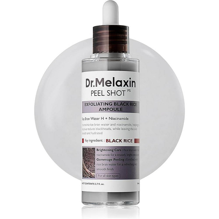 DR MELAXIN Black Rice Glow Peeling Ampoule 80ml 1 each