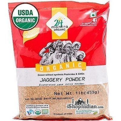 24 Mantra Organic Jaggery Powder, 1 lb bag 1 lb