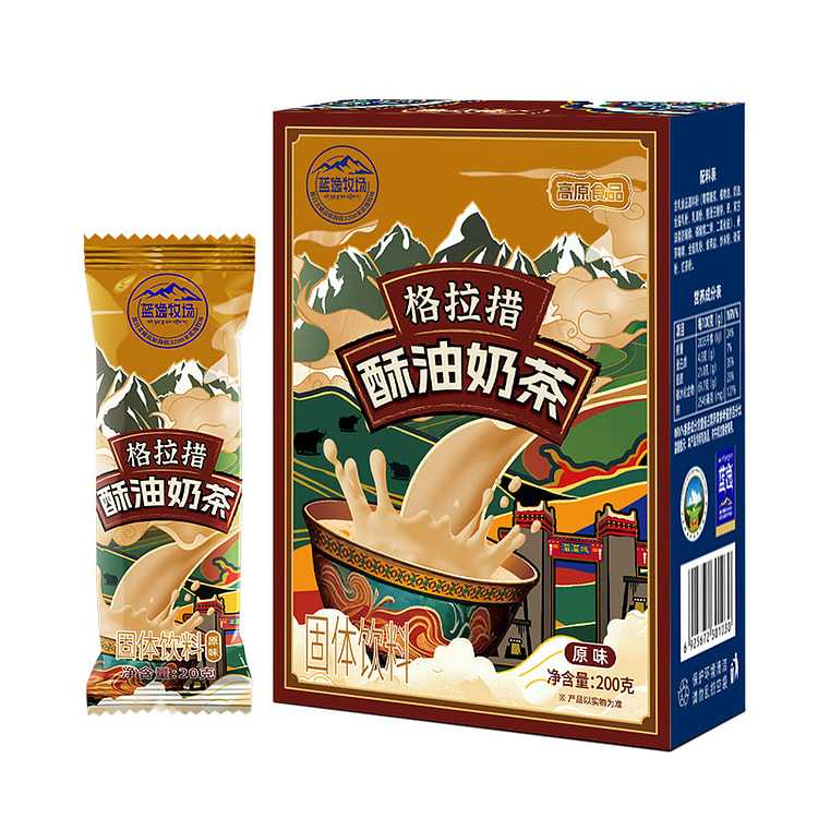 蓝逸格拉措酥油奶茶咸味蒙古奶茶小袋装早茶办公室下午茶200g*1盒