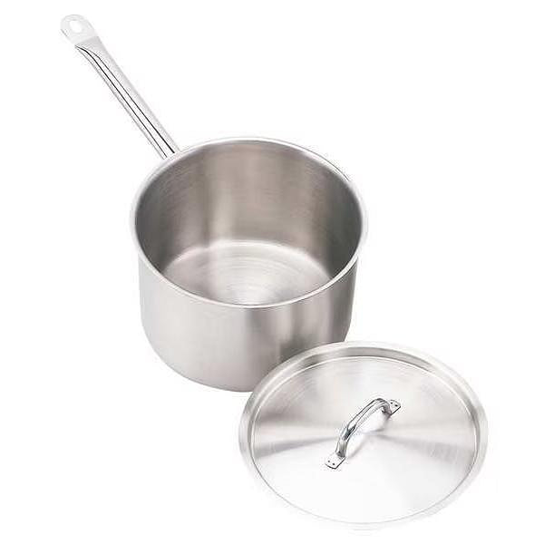 Sauce Pan w/Cover, 5 qt, 9-1/2 In., SS 2 lb