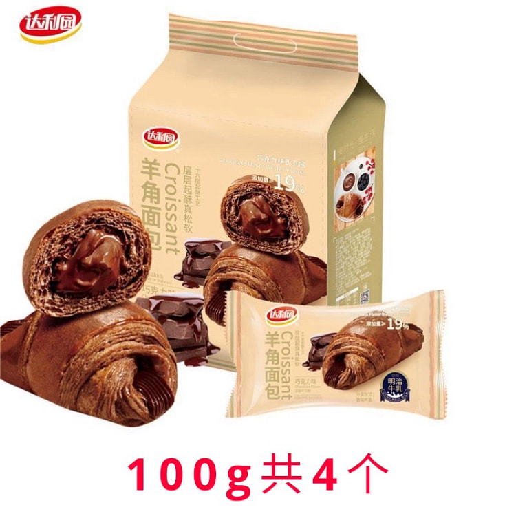 达利园羊角包巧克力味牛角面包早餐4个共100g