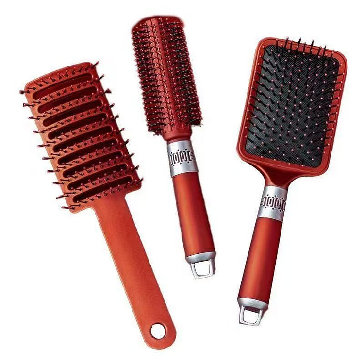 Head massage comb, Chinese red three, 1 set