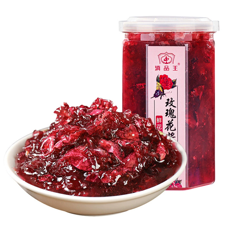 玫瑰酱 云南食用玫瑰花酱 冰粉钵仔糕刨冰烘焙果酱  400g*1瓶