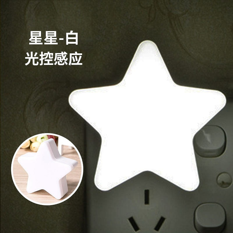 110V Plug-In LED Light Control Induction Night Light Star White 1 each