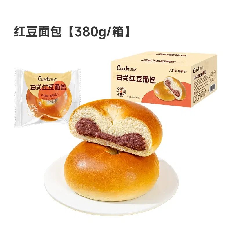 唇动红豆面包380g*1箱 380 克