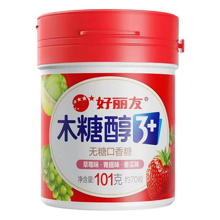 好丽友木糖醇口香糖大瓶装罐装101g*1盒