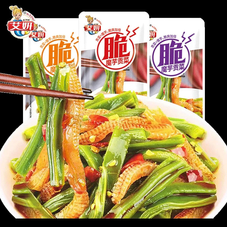 艾妍魔芋贡菜即食 休闲小吃（蒜香味）10包*