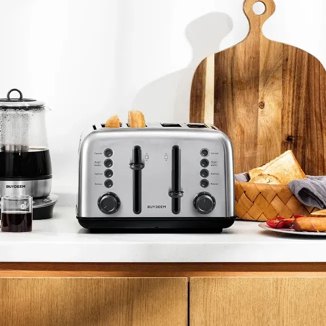 4-Slice Teal Stainless Steel Toaster DT640G Stainless Steel 1 count