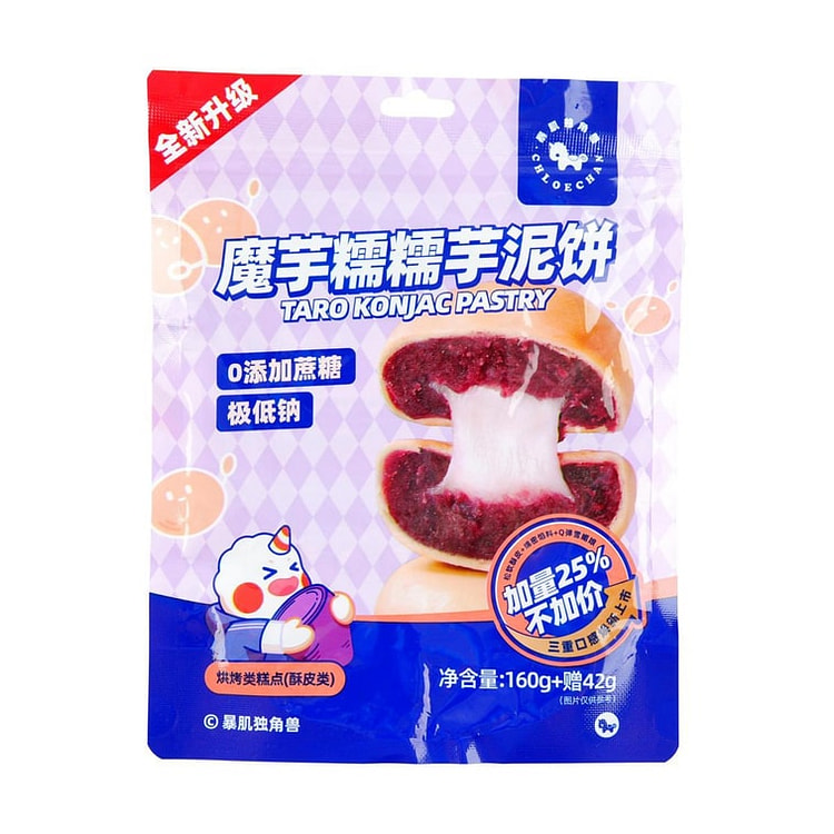 【中国直邮】暴肌独角兽 魔芋糯糯芋泥饼202g