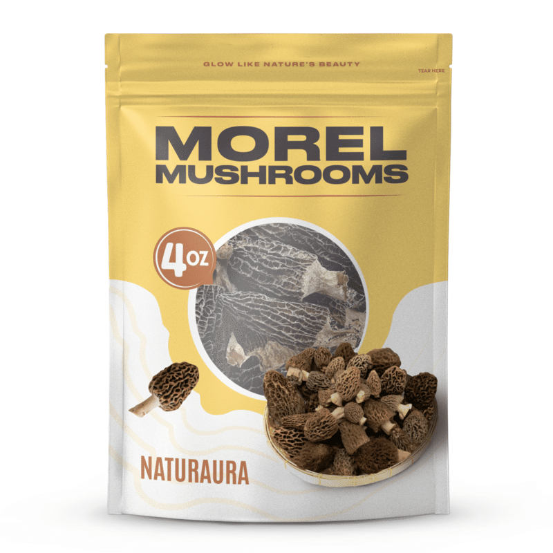 NATURAURA – 4 oz Of Premium Whole Large Gourmet Dried Morel Mushrooms 4 oz