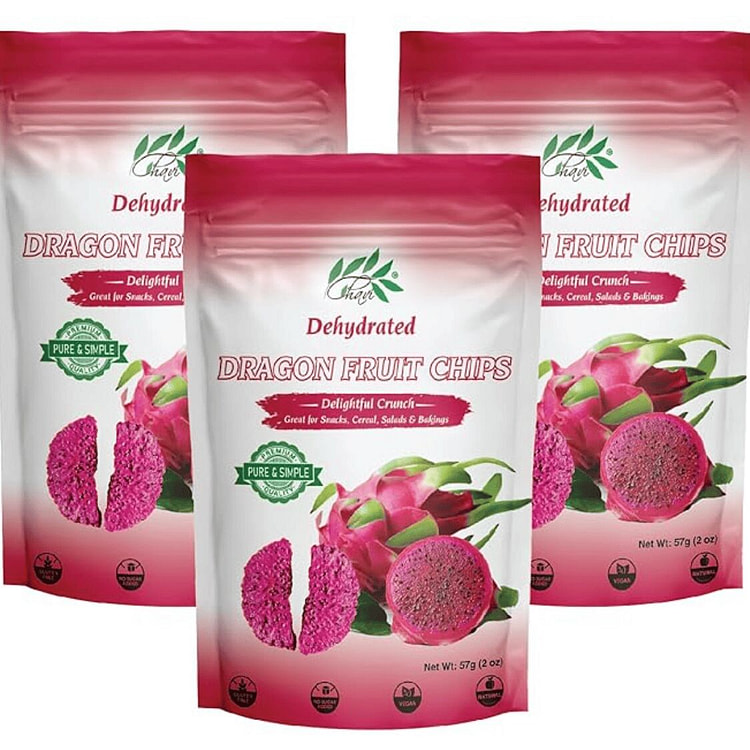CHAVI Dragon Fruit Chips - Pack of 3 x 2 Oz 1 pack