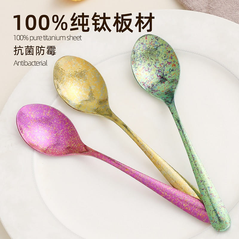 YTH Pure Titanium Ice Flower Crystal Spoon 1 each