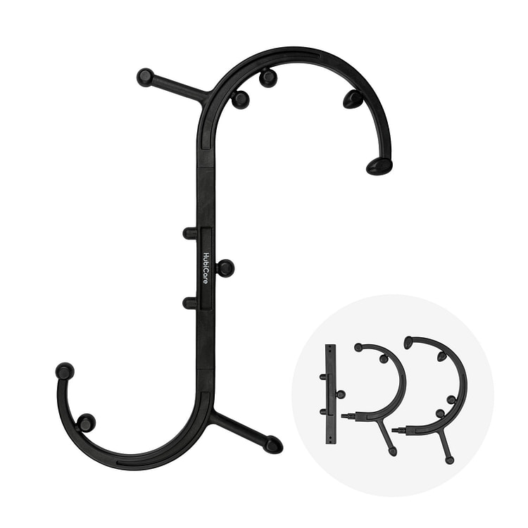 HubiCare 按摩棒，肌肉放松工具自我按摩钩手杖（黑色）