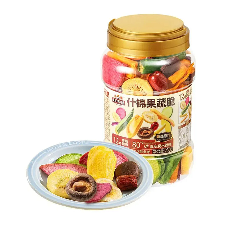 三只松鼠12种果蔬脆混合蔬菜水果干什锦250g 250 克
