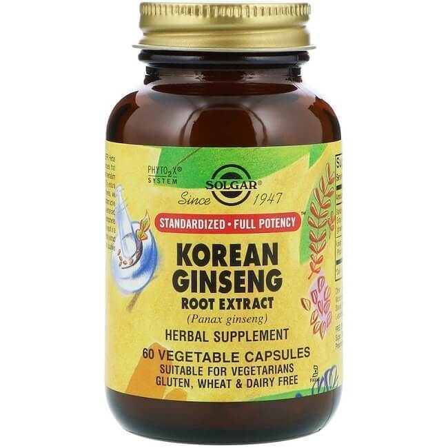 Solgar Korean Ginseng Root Extract (60 Vegetable Capsules) 1 cái