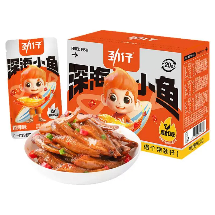 劲仔香辣味深海小鱼144g怀旧休闲零食小鱼仔 144 克