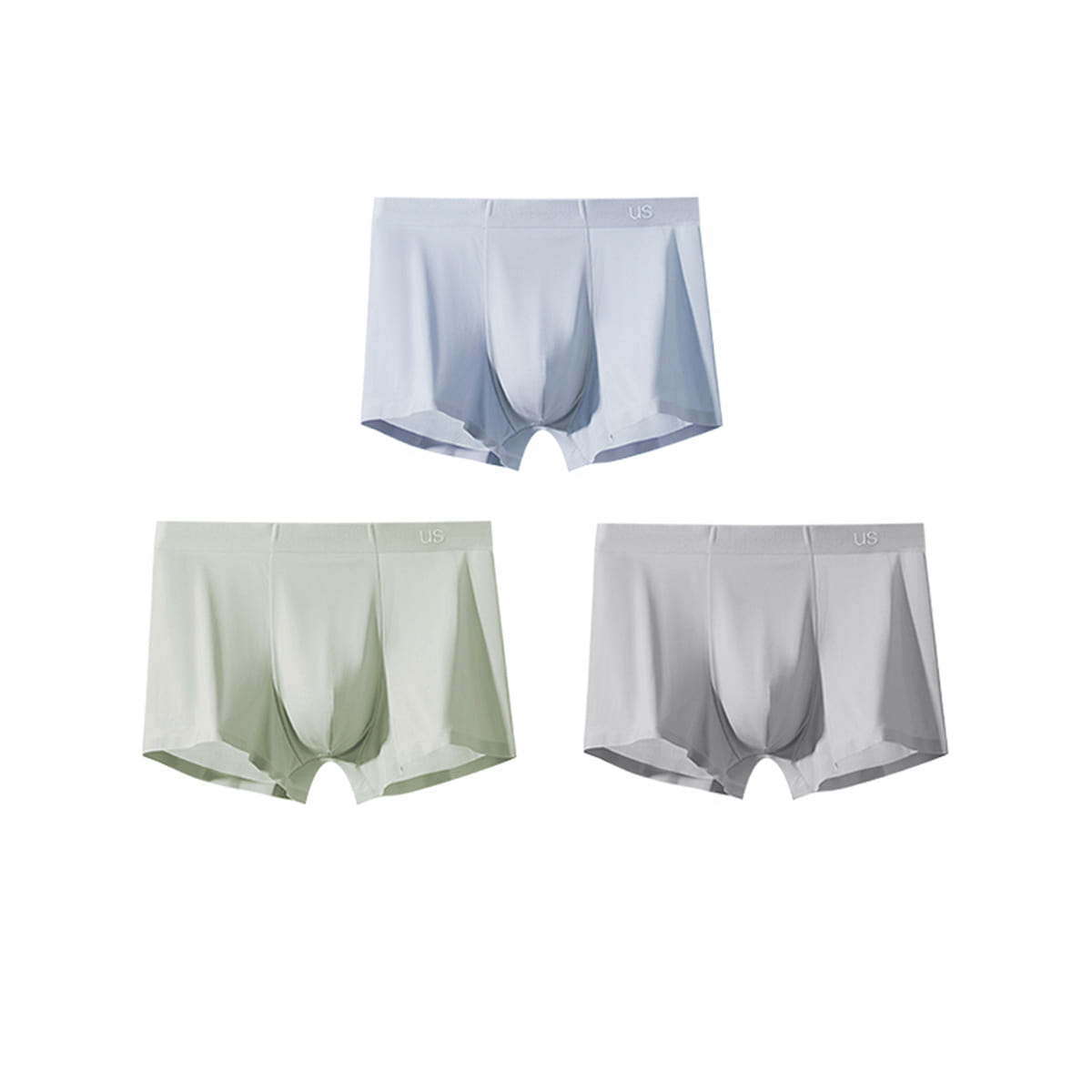 Ubras Ice Silk Ultra Thin and Breathable Men’s Mid Rise Quadrangle Pants (Three Pack) – Combination Color 04-L 100 g