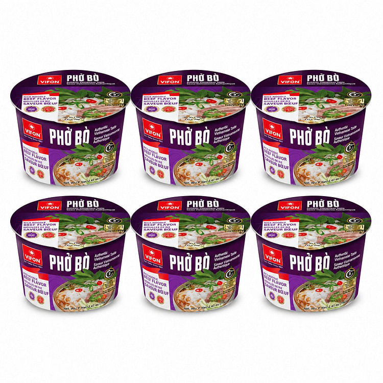 Phở Hương Vị Bò VIFON Tô Giấy (6 Tô) 14.8 oz