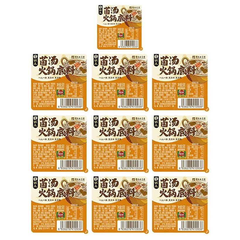 Jiaxian Guozhu Mushroom Soup Hotpot Base 600g 600 g