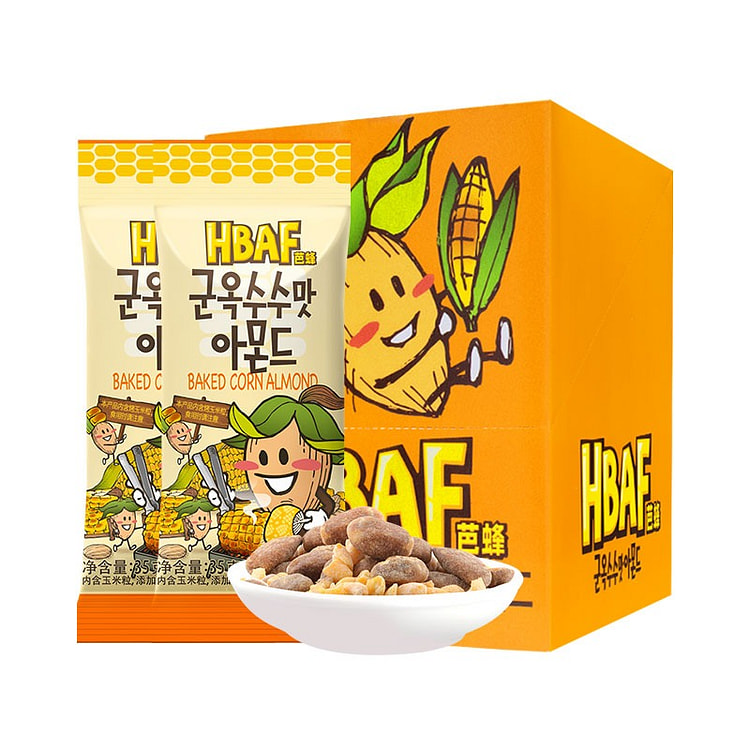 HBAF烤玉米味扁桃仁35g*12芭蜂坚果巴旦木
