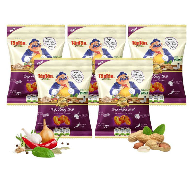Tan Tan Garlic Chili Peanuts - 5 Pack