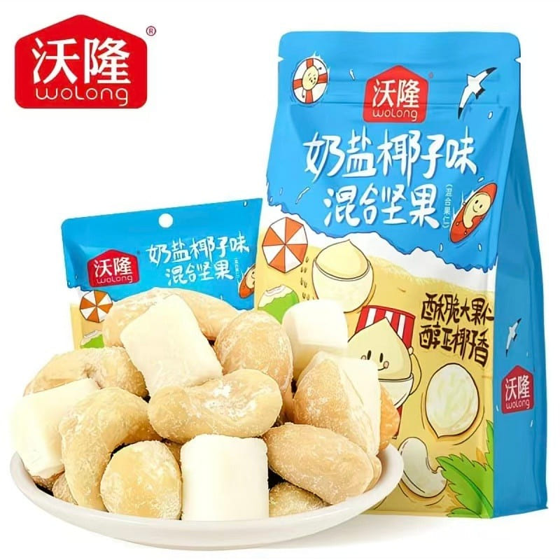 Wolong Milk Salt Coconut Flavor Mixed Nut Snack 100 g