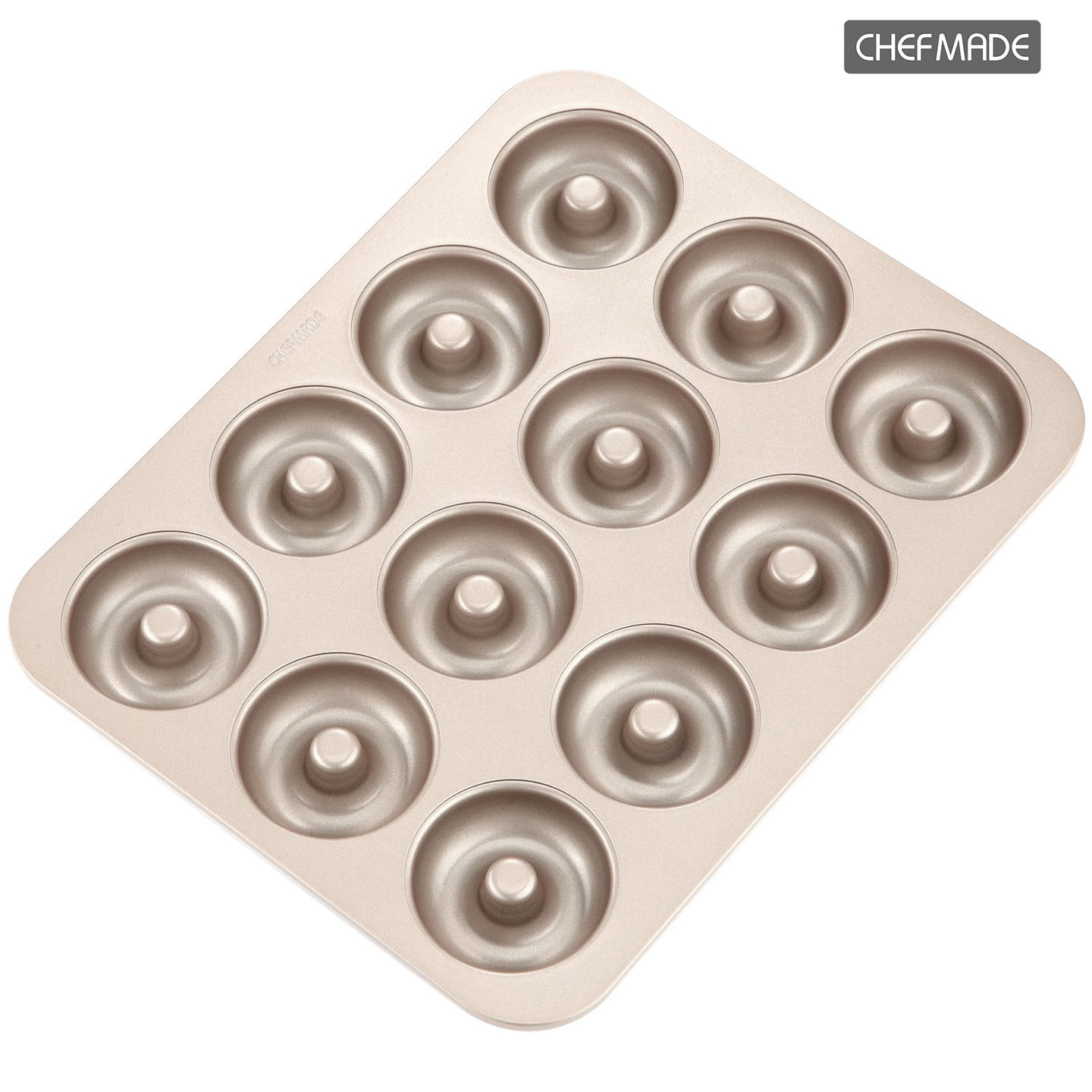 CHEFMADE Donut Mold Cake Pan, 12-Cavity Non-Stick Ring Doughnut Bakeware 1 each