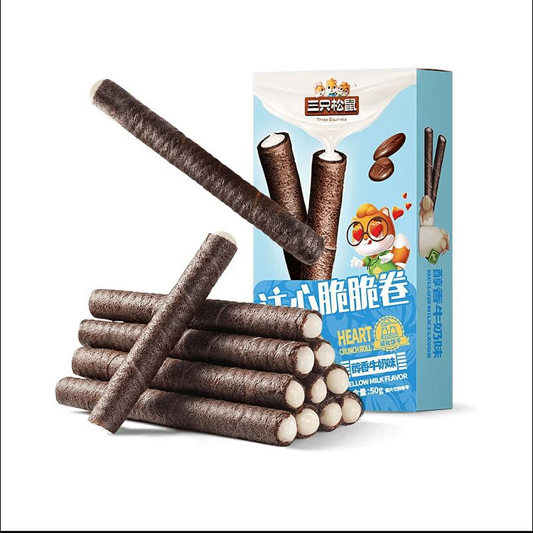 Zhu Xin Crispy Rolls Milk Flavor 50g*3 Boxes 150 g