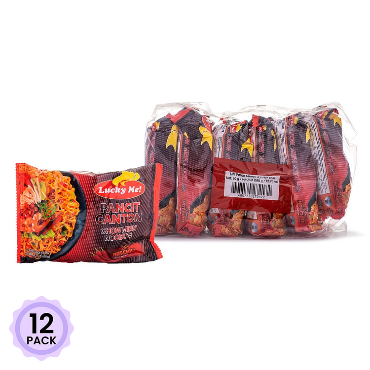 Lucky Me Pancit Canton - Hot Chili (Pack of 6) 60 g*12 pack