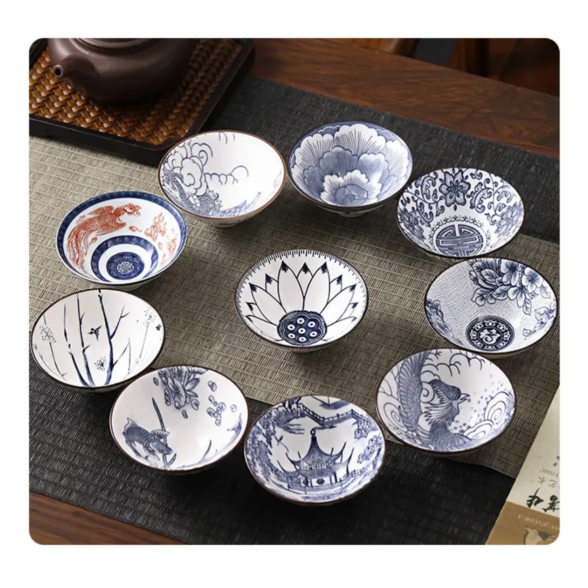 Chaines Set Get chinese tea set Retro blue and white porcelain 6 Delivered | Weee ...