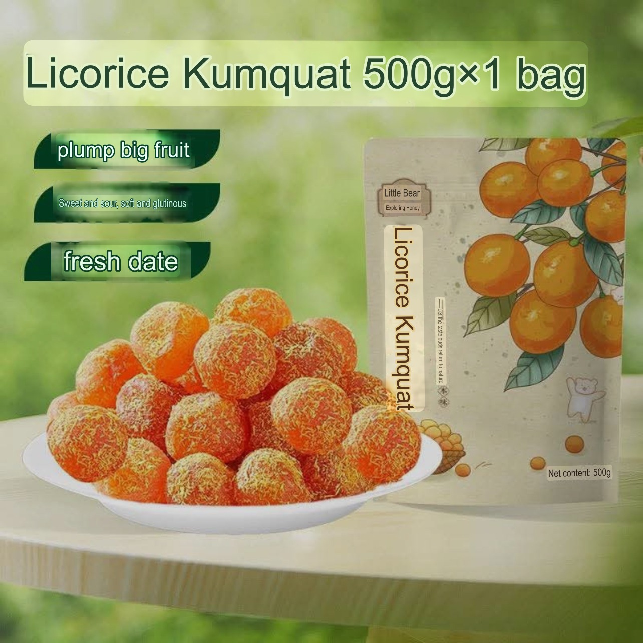 Dried Kumquat with Licorice Natural & Sugar-Free 500 그램