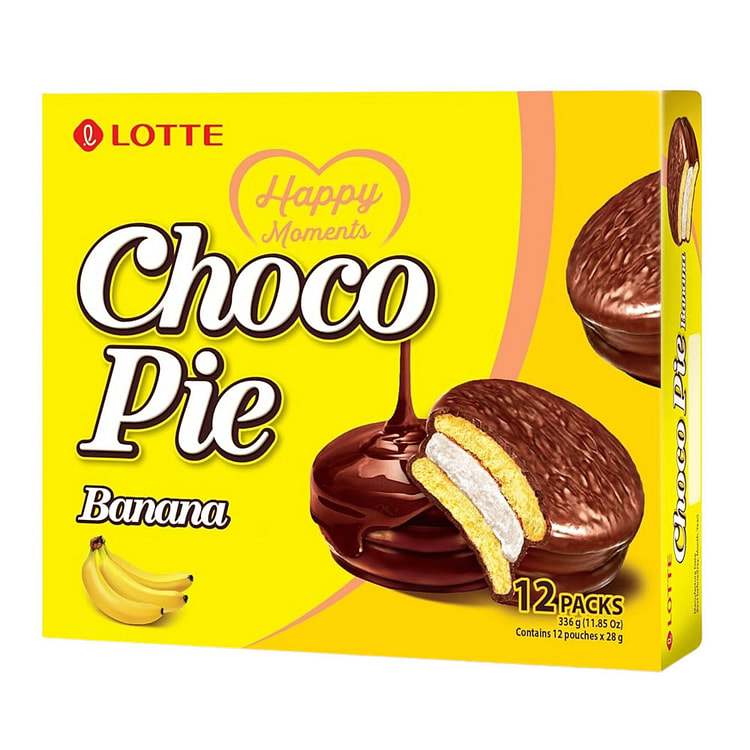 Lotte Banana Choco Pie 12 Packs 11.85oz 1 each