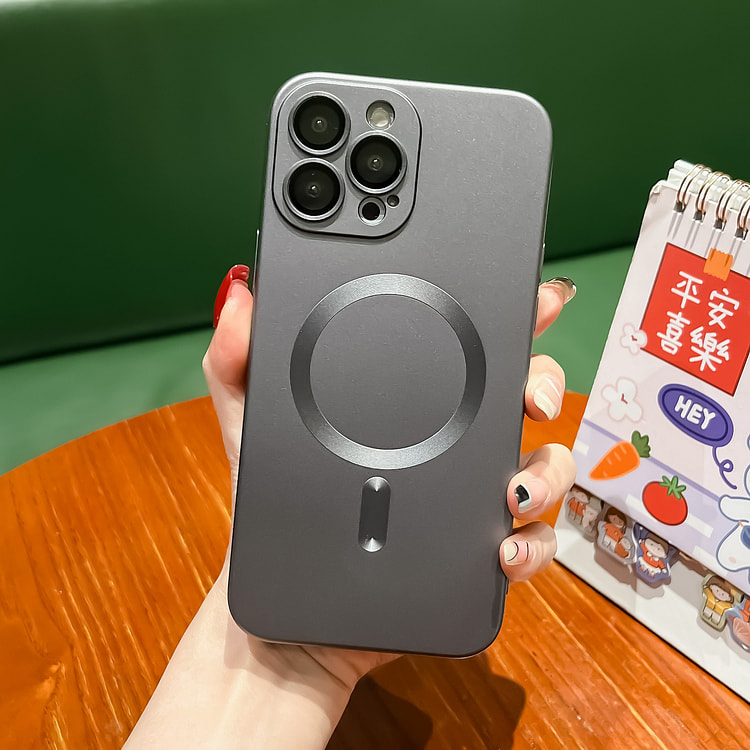 iPhone 16 pro max 电镀磁吸手机壳 灰色
