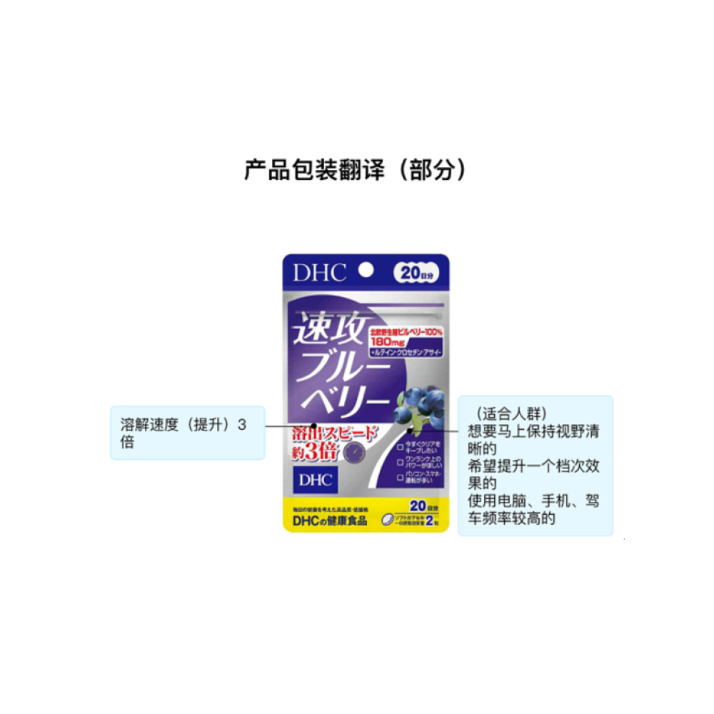 日本直送】DHC 速攻ブルーベリー 20日分 40粒 - Weee!