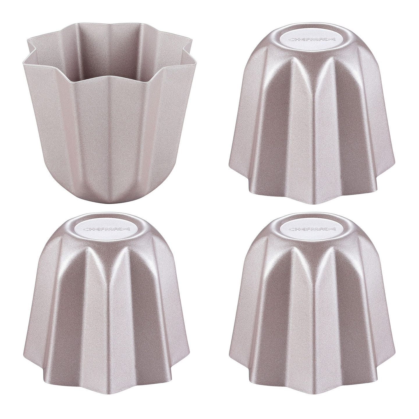 CHEFMADE3 Inch 4Pcs Non-Stick Octagonal Muffin Pan 1 each