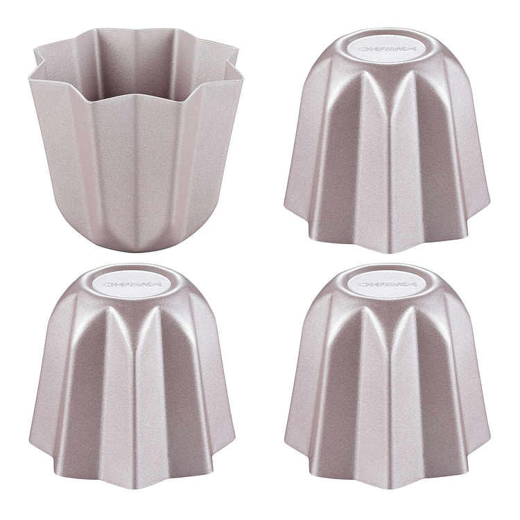 CHEFMADE3 Inch 4Pcs Non-Stick Octagonal Muffin Pan
