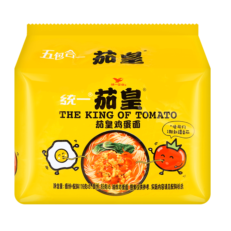 统一 茄皇 番茄鸡蛋面 五连包 - Weee!