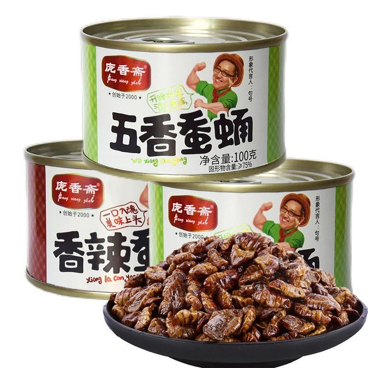 庞香斋香水煮蚕蛹香辣即食山东特产香辣下酒菜发香辣味 100 克