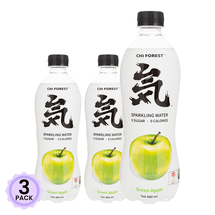 Nước Khoáng Có Ga Chi Forest, Vị Táo 480 ml*3 pack