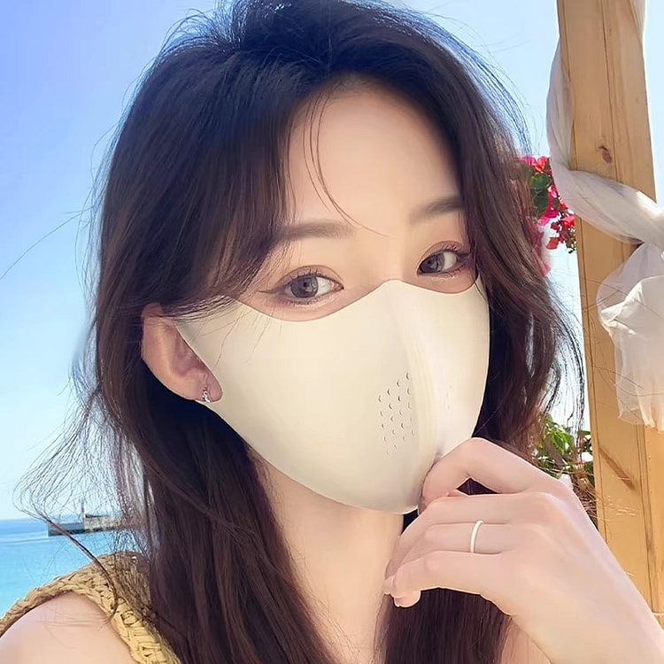 2026新款无痕3d防晒口罩立体冰丝面罩1个米月白 1 份