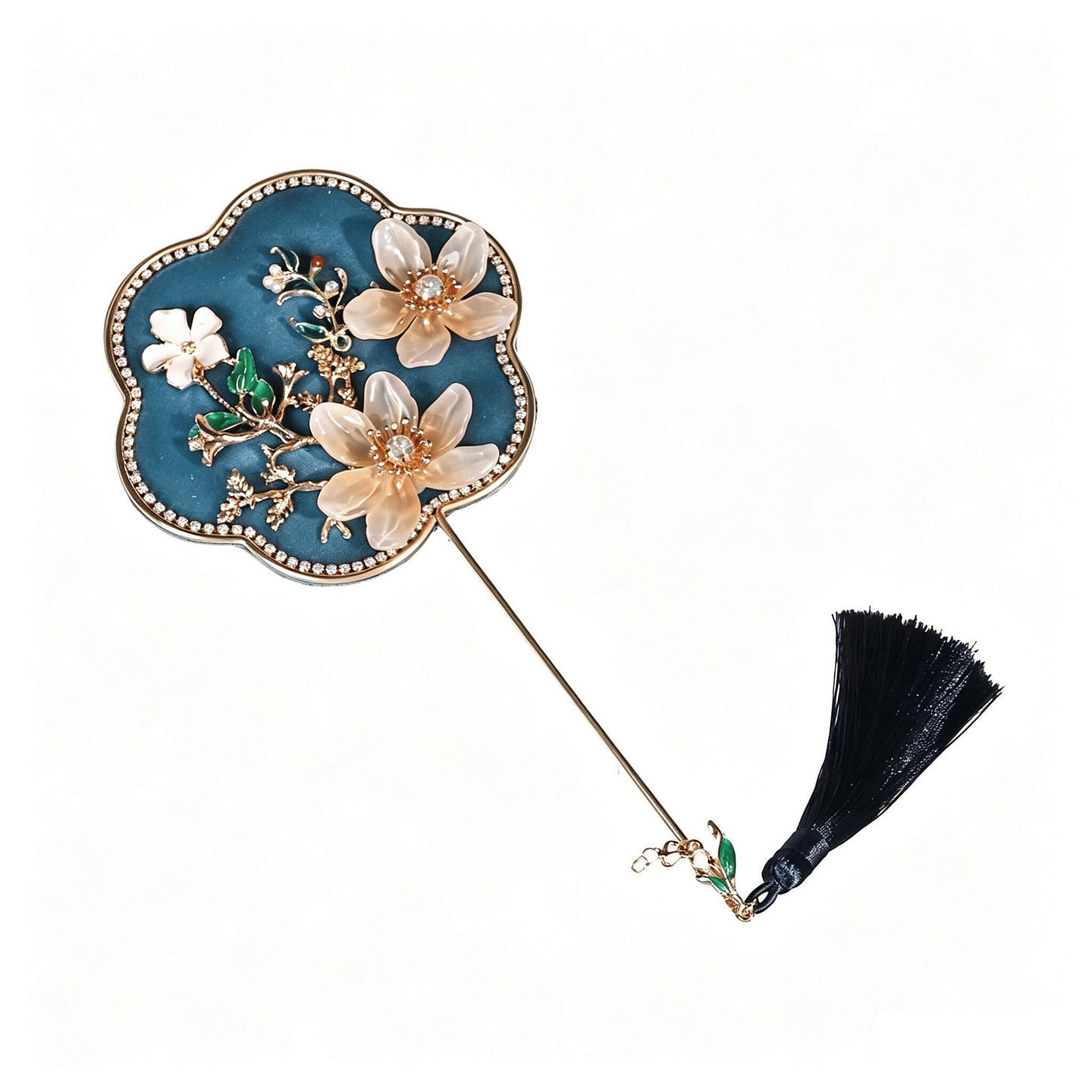 Chinese-style Xiuhe Small Round Fan – Royal Blue 1 count