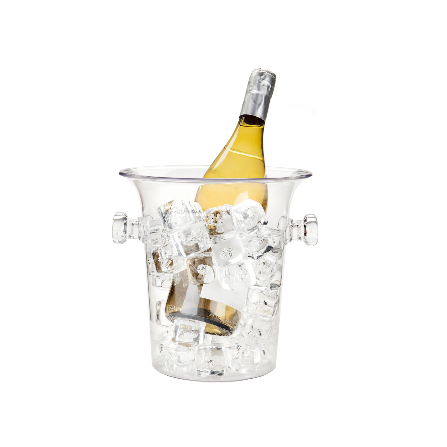 True Ice Bucket with Handles, 8.75 by 8.25, Wine Bucket, 3-Liter Capacity, Clear Plastic 1 each