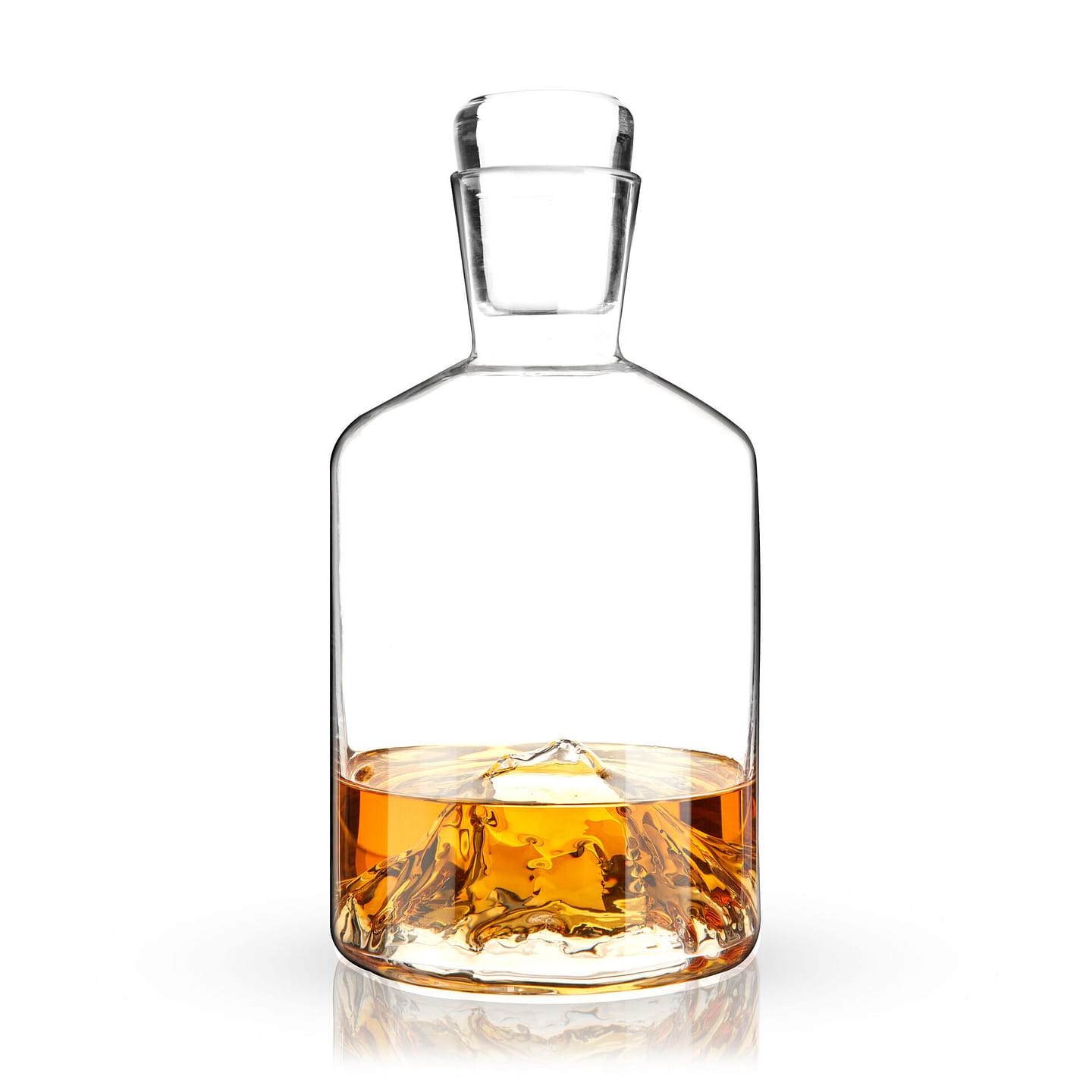 Viski Mountain Decanter, Lead-Free Crystal, Hand-Blown Decanter with Stopper, 24 Oz Capacity 24 oz