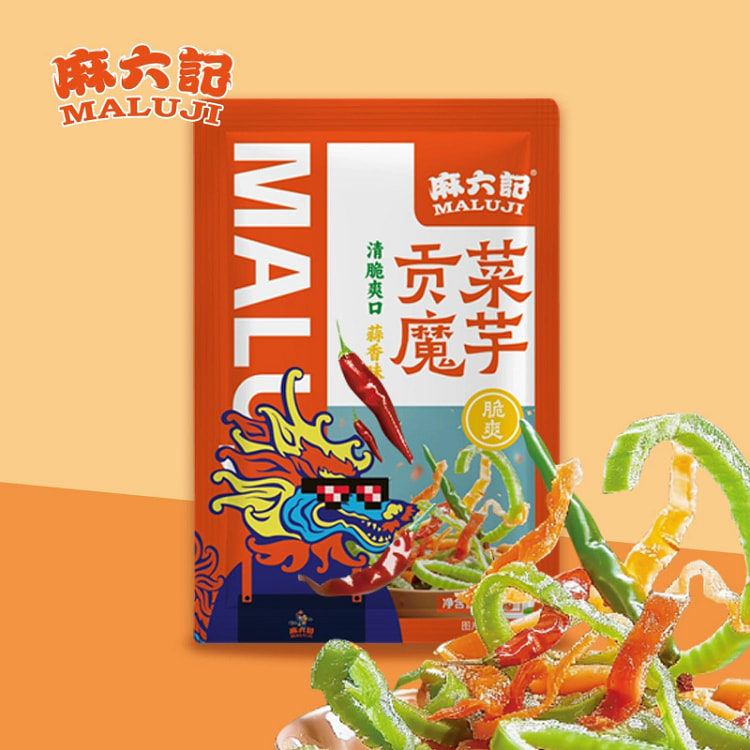 麻六记贡菜魔芋蒜香口味小吃休闲15g*10袋