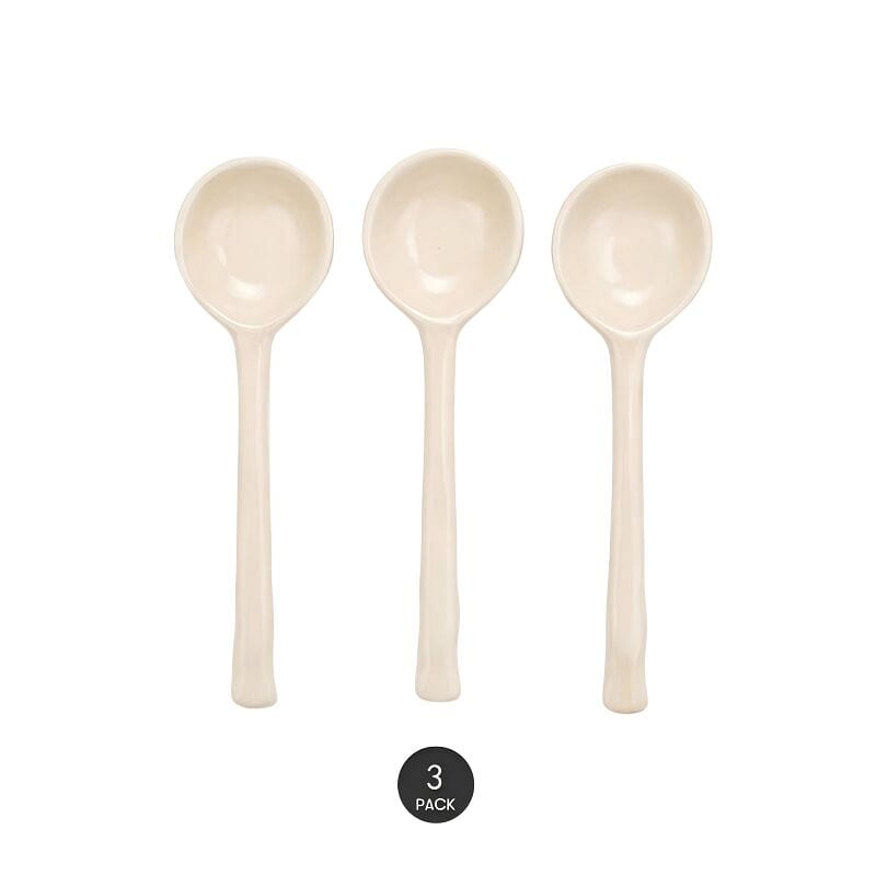 KAWASIMAYA Small Ceramic Spoon White *3 1 each