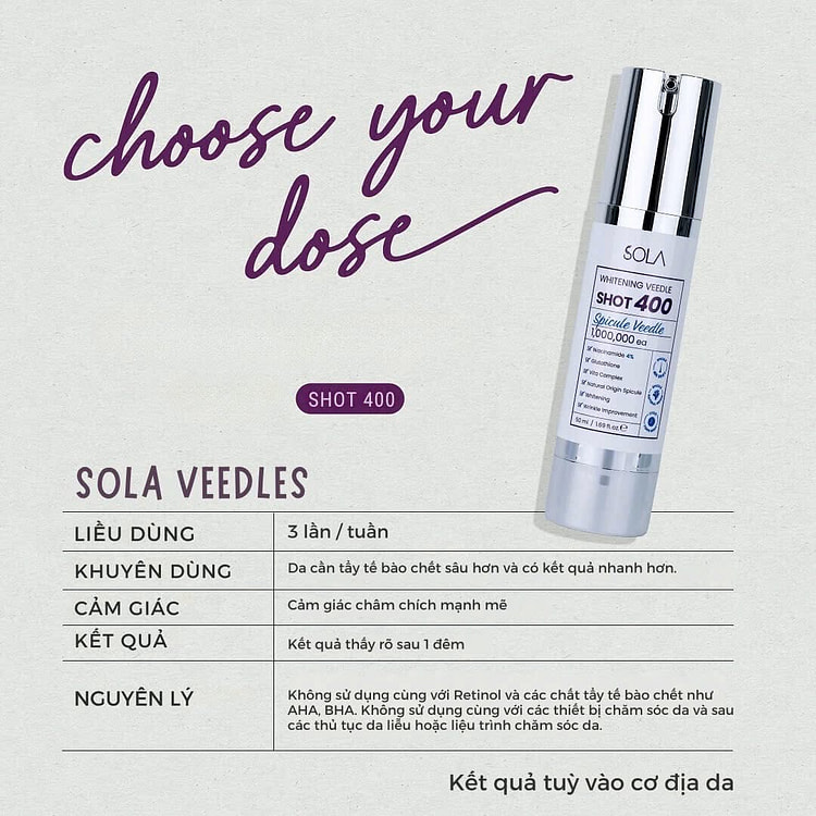 Sola Whitening Veedle Shot 400 Liệu Trình Chăm Sóc Da Như Spa Tại Nhà