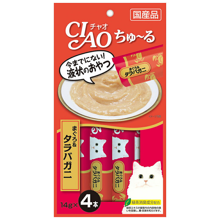 CIAO Churu液体猫条 金枪鱼和帝王蟹 4支