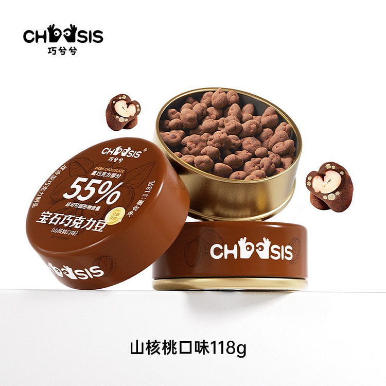 宝石坚果巧克力豆山核桃味118g黑巧小零食 118 克